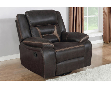 Coaster™ Greer Upholstered Tufted Back Glider Recliner - Dark Brown