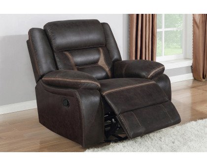 Coaster™ Greer Upholstered Tufted Back Glider Recliner - Dark Brown