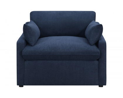 Coaster™ Destino Cushion Back Power Recliner - Midnight Blue