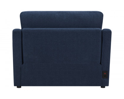 Coaster™ Destino Cushion Back Power Recliner - Midnight Blue