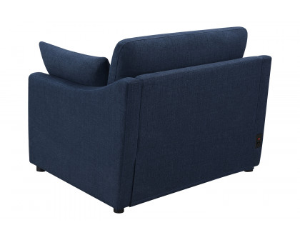 Coaster™ Destino Cushion Back Power Recliner - Midnight Blue