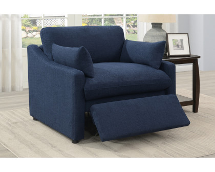 Coaster™ Destino Cushion Back Power Recliner - Midnight Blue