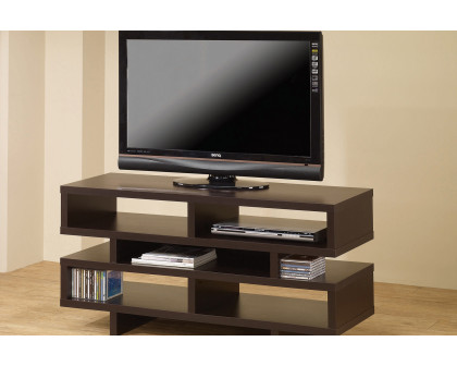 Coaster - TV Console With 5 Open Compartments in Cappuccino