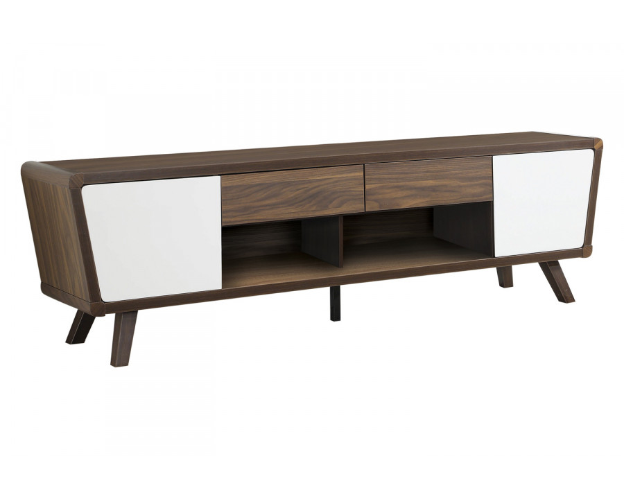 Coaster - 2-Drawer TV Console in Dark Walnut/Glossy White