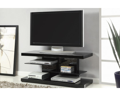 Coaster 2-Shelf TV Console - Glossy Black