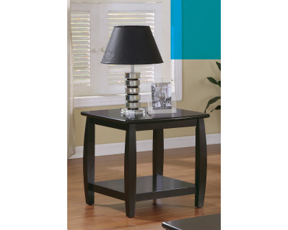 Coaster - Square End Table With Bottom Shelf in Espresso