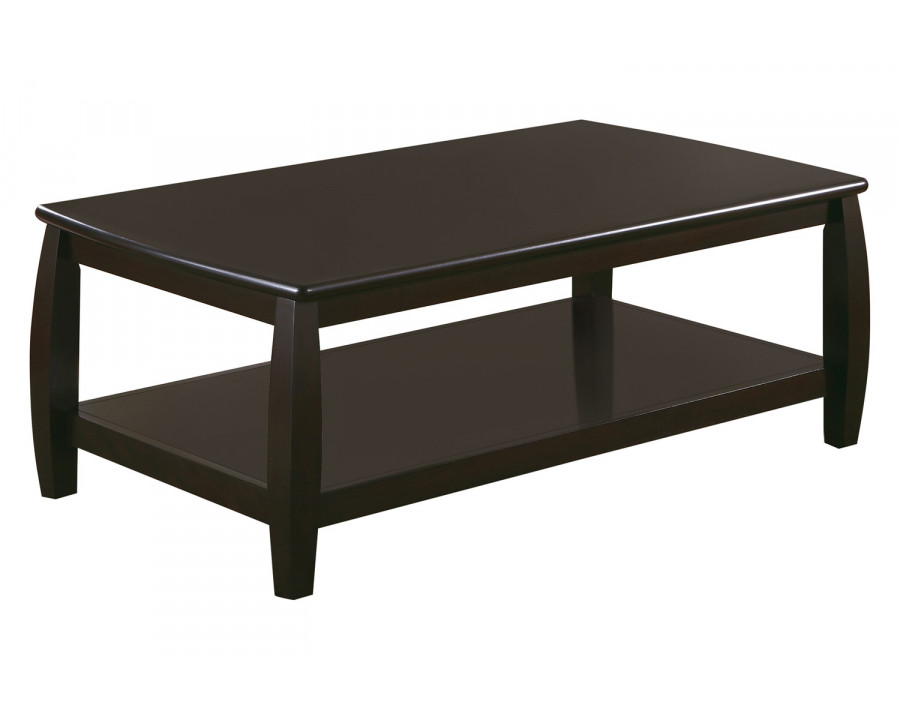 Coaster - Rectangular Coffee Table With Lower Shelf in Espresso