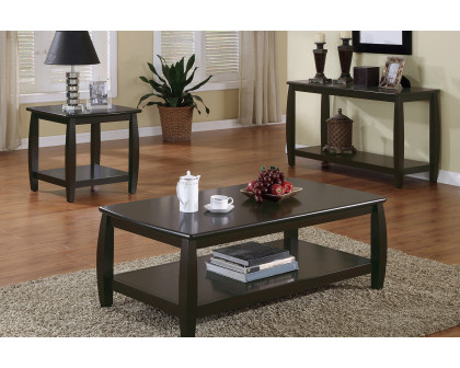 Coaster - Rectangular Coffee Table With Lower Shelf in Espresso