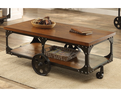 Coaster - Roy Coffee Table With Casters in Rustic Brown