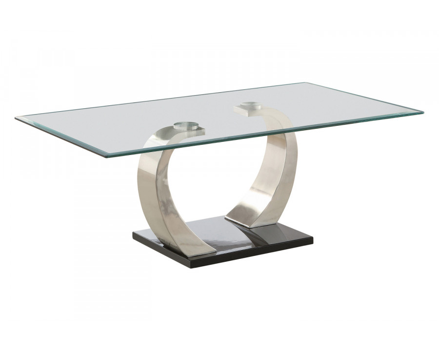 Coaster - Willemse Glass Top Coffee Table in Clear/Satin