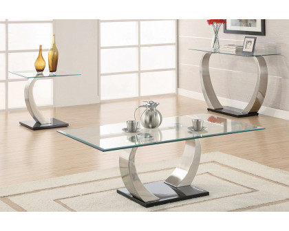 Coaster - Willemse Glass Top Coffee Table in Clear/Satin