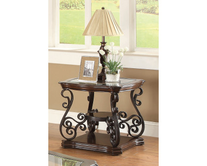 Coaster - Sir Rawlinson End Table in Deep Merlot/Clear