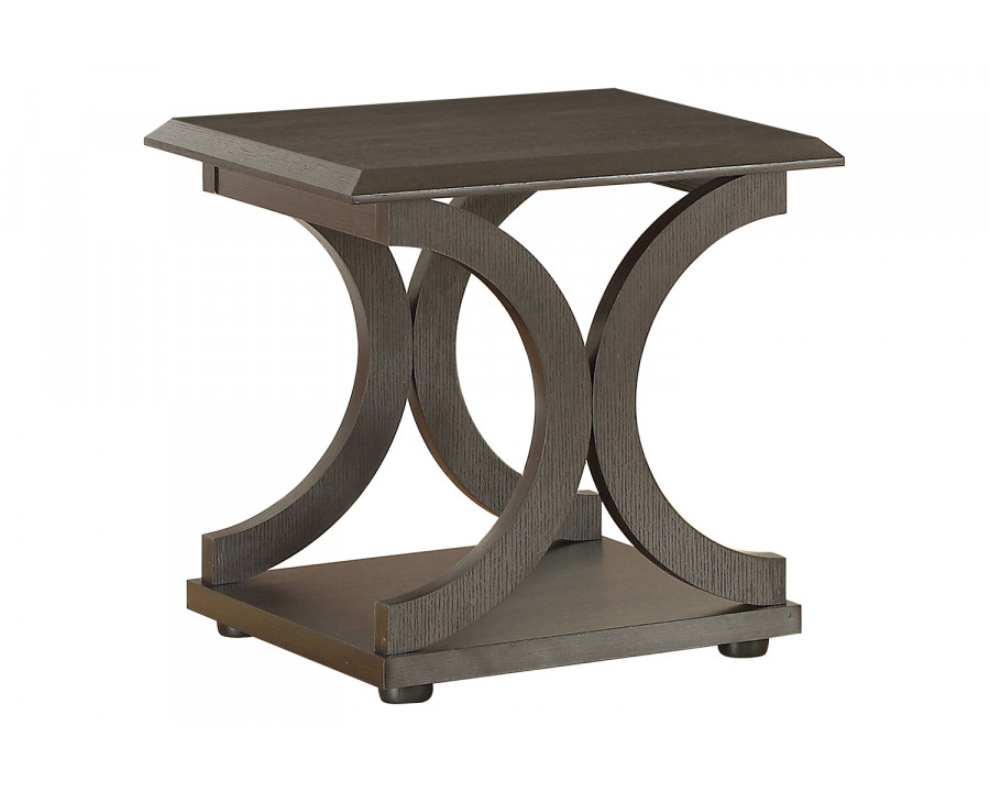 Coaster - C-Shaped Base End Table in Cappuccino