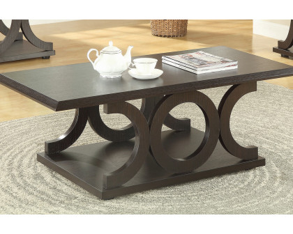 Coaster - C-Shaped Base Coffee Table in Cappuccino