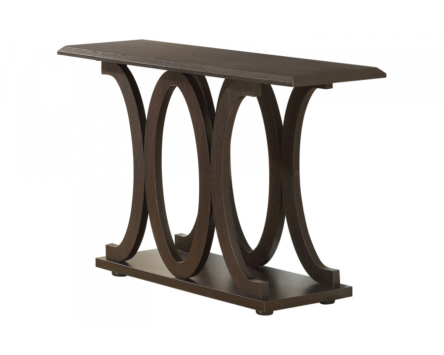 Coaster - C-Shaped Base Sofa Table in Cappuccino