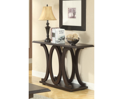 Coaster - C-Shaped Base Sofa Table in Cappuccino