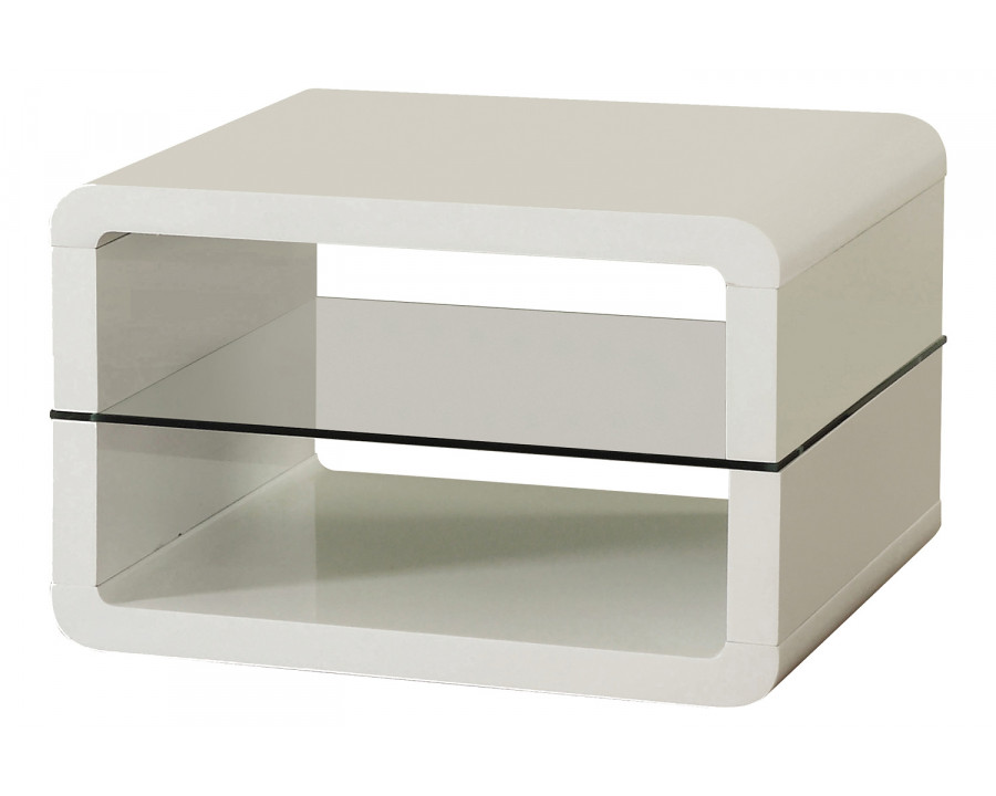 Coaster - Square 2-Shelf End Table in Glossy White