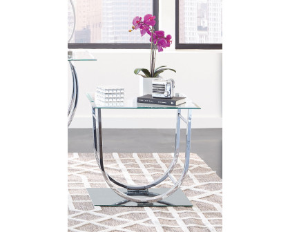 Coaster - U-Shaped End Table in Chrome