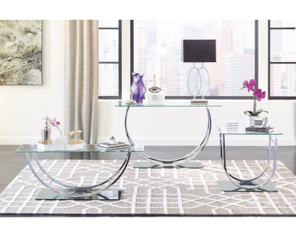 Coaster - U-Shaped Sofa Table in Chrome