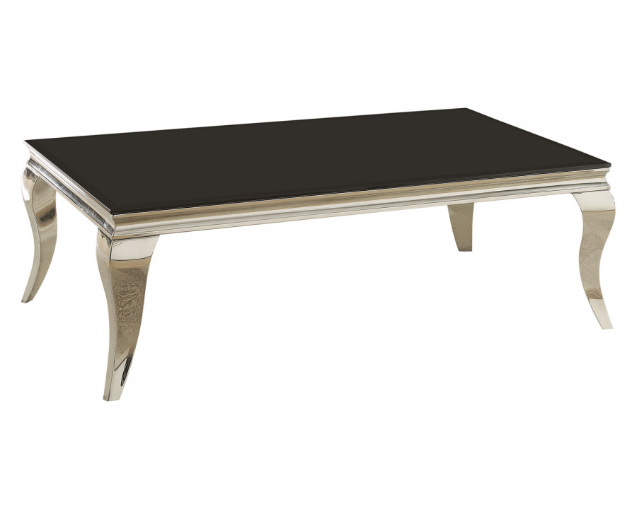 Coaster - Rectangular Coffee Table in Chrome/Black