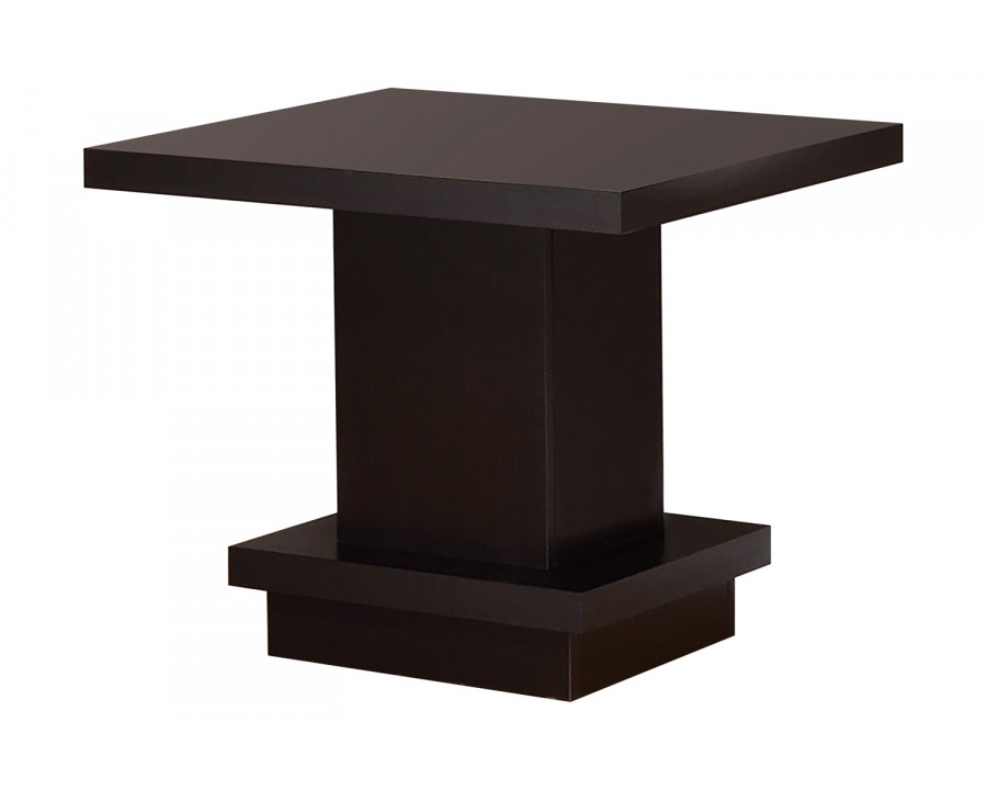 Coaster - Pedestal Square End Table in Cappuccino