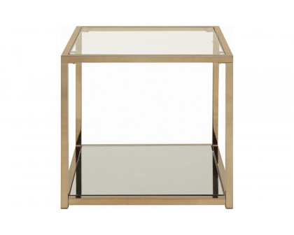 Coaster - End Table With Mirror Shelf in Chocolate Chrome