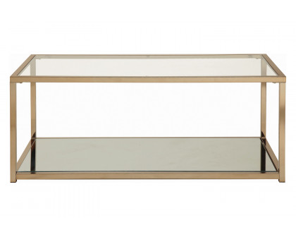 Coaster - Coffee Table With Mirror Shelf in Chocolate Chrome