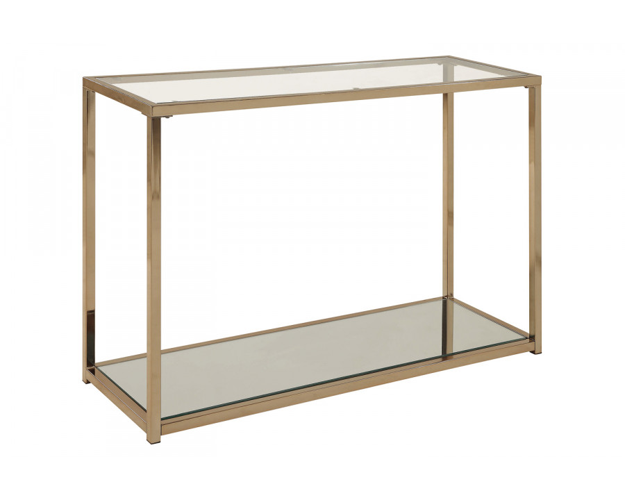 Coaster - Sofa Table With Mirror Shelf in Chocolate Chrome