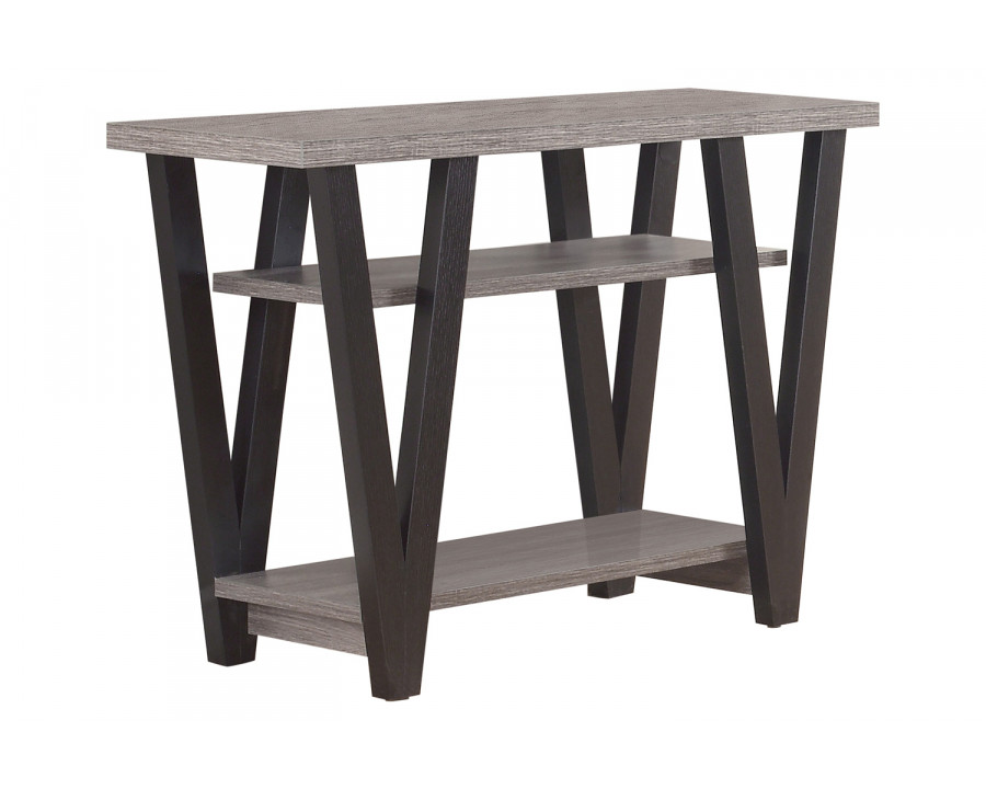 Coaster - V-Shaped Sofa Table in Black/Antique Gray