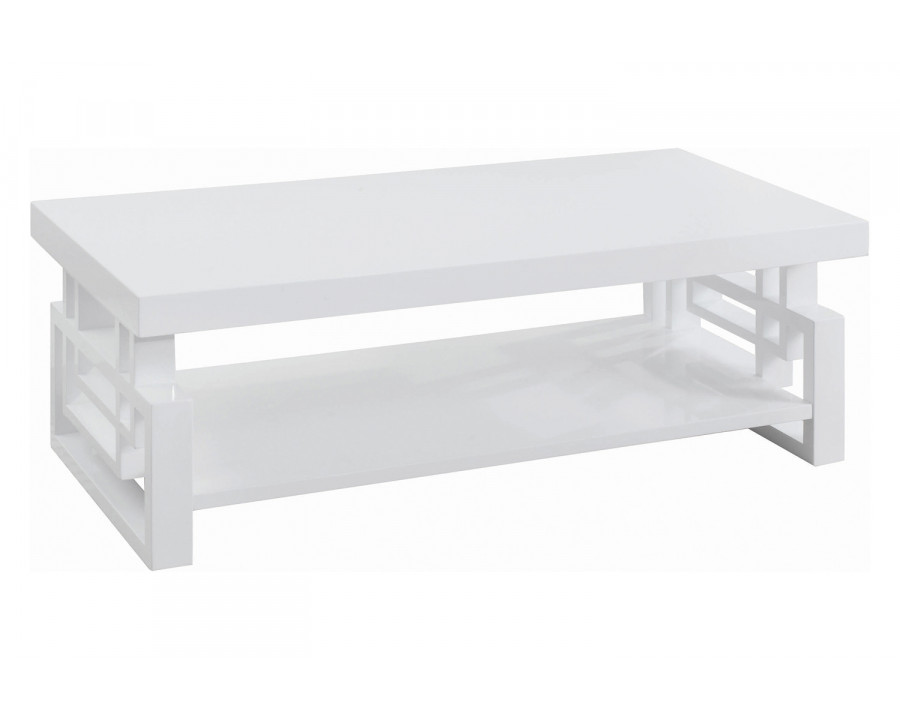 Coaster - Rectangular Coffee Table in High Glossy White