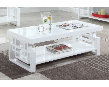 Coaster - Rectangular Coffee Table in High Glossy White