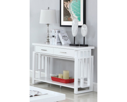 Coaster - Rectangular 2-Drawer Sofa Table in High Glossy White