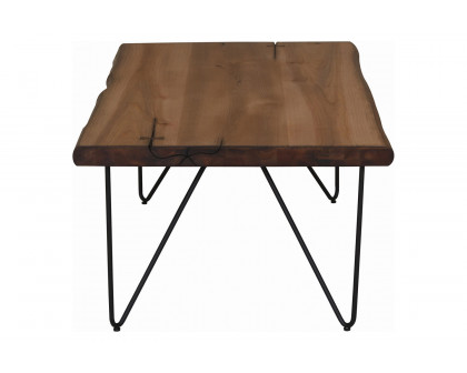 Coaster - Coffee Table With Hairpin Legs in Natural Honey/Gunmetal