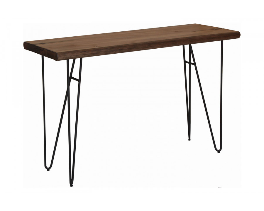 Coaster - Sofa Table With Hairpin Legs in Natural Honey/Gunmetal