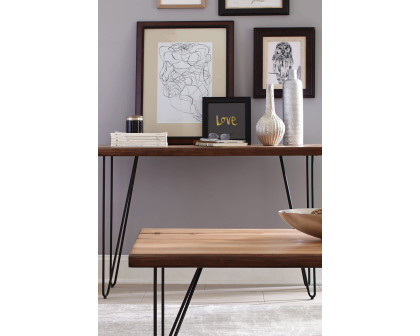 Coaster - Sofa Table With Hairpin Legs in Natural Honey/Gunmetal