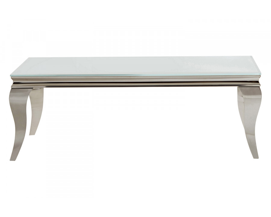 Coaster - Delilah Rectangle Coffee Table in White/Chrome