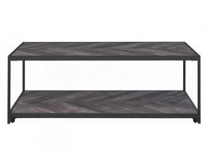 Coaster - Beckley Chevron Coffee Table in Rustic Gray Herringbone