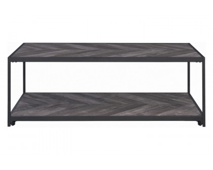 Coaster - Beckley Chevron Coffee Table in Rustic Gray Herringbone