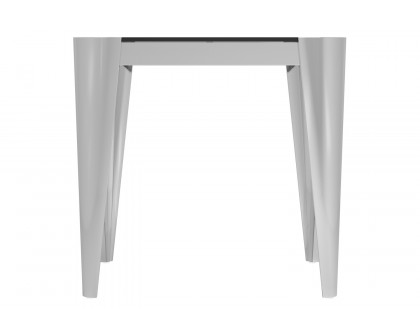 Coaster - Square Glass Top End Table in Silver/Gray