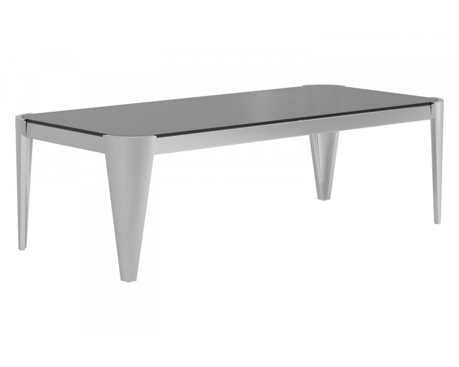 Coaster - Rectangle Glass Top Coffee Table in Silver/Gray