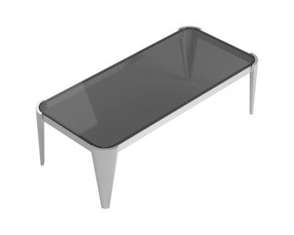 Coaster - Rectangle Glass Top Coffee Table in Silver/Gray