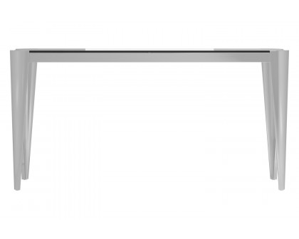 Coaster - Rectangle Glass Top Sofa Table in Silver/Gray