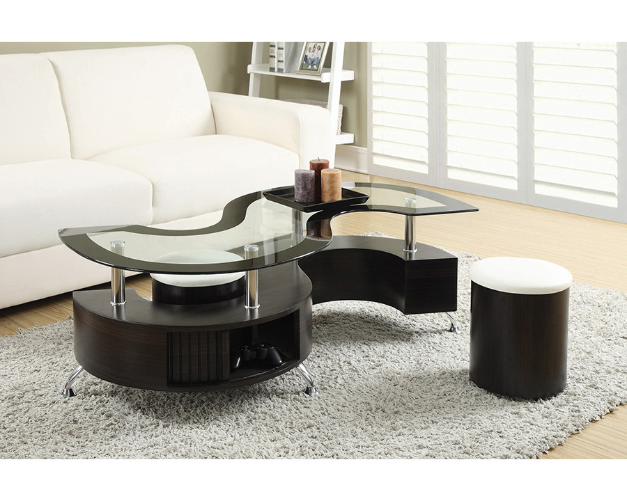 Coaster - 3-Piece Coffee Table And Stools Set in Cappuccino