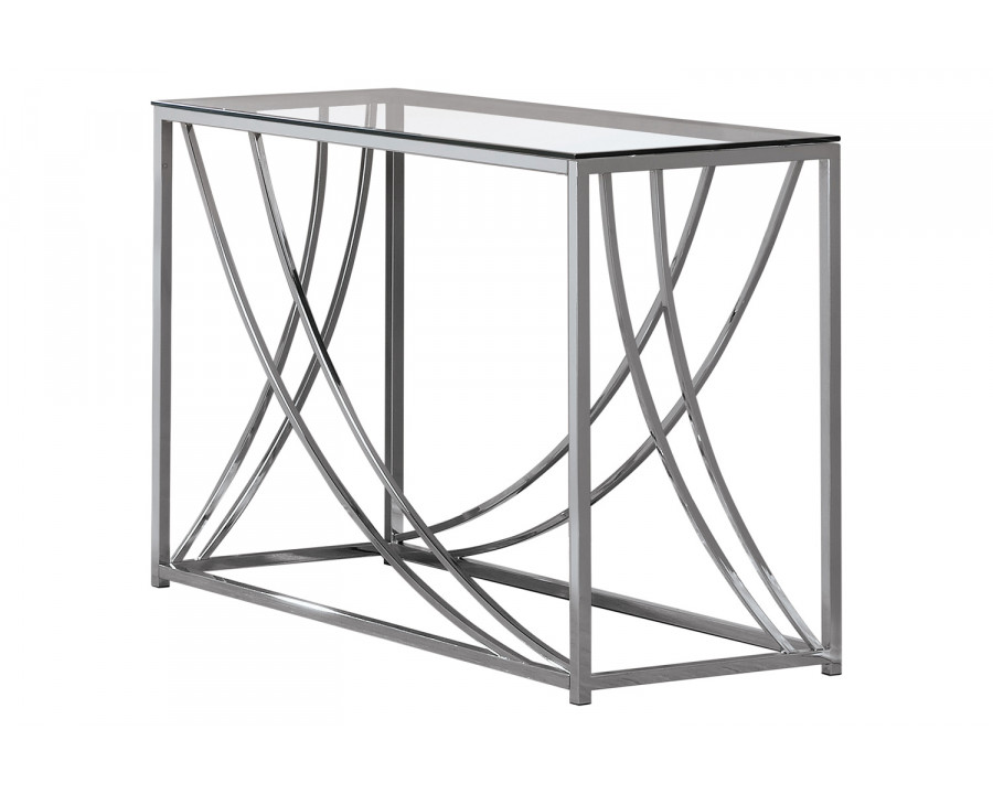 Coaster - Glass Top Rectangular Sofa Table Accents in Chrome