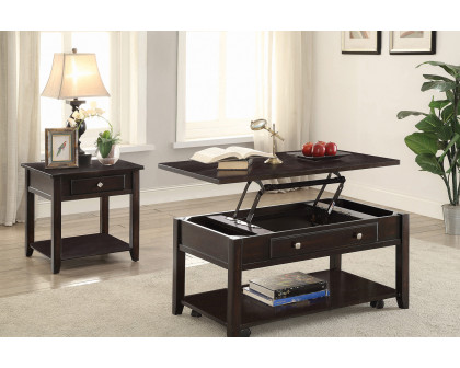 Coaster - Square 1-Shelf End Table in Walnut