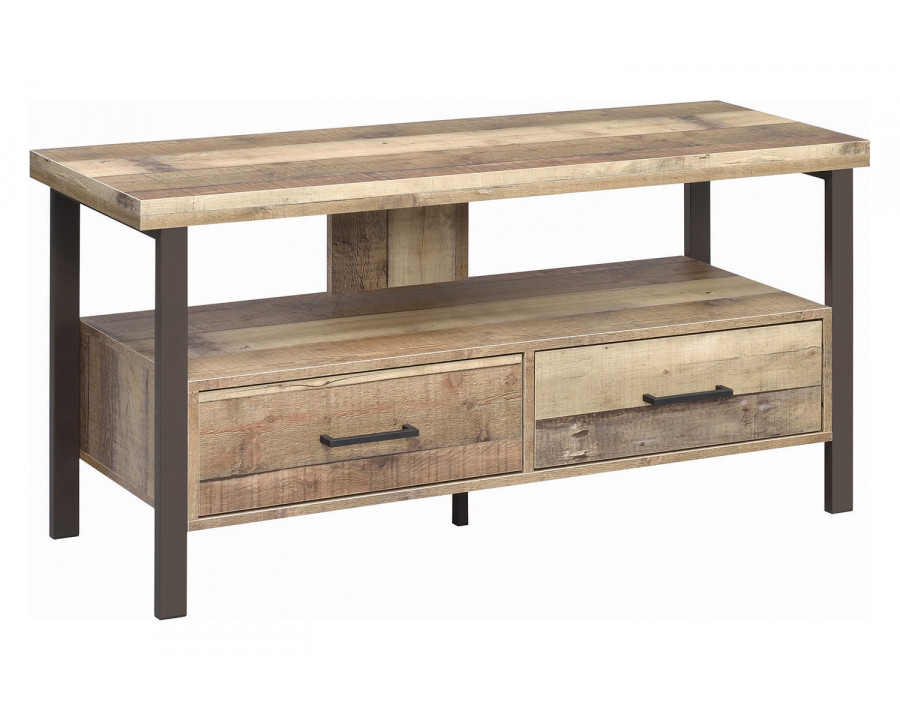 Coaster 48" 2-Drawer TV Console - Weathered Pine