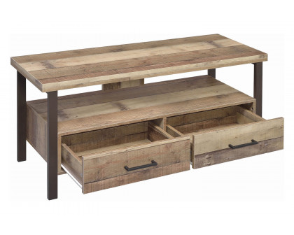 Coaster 48" 2-Drawer TV Console - Weathered Pine