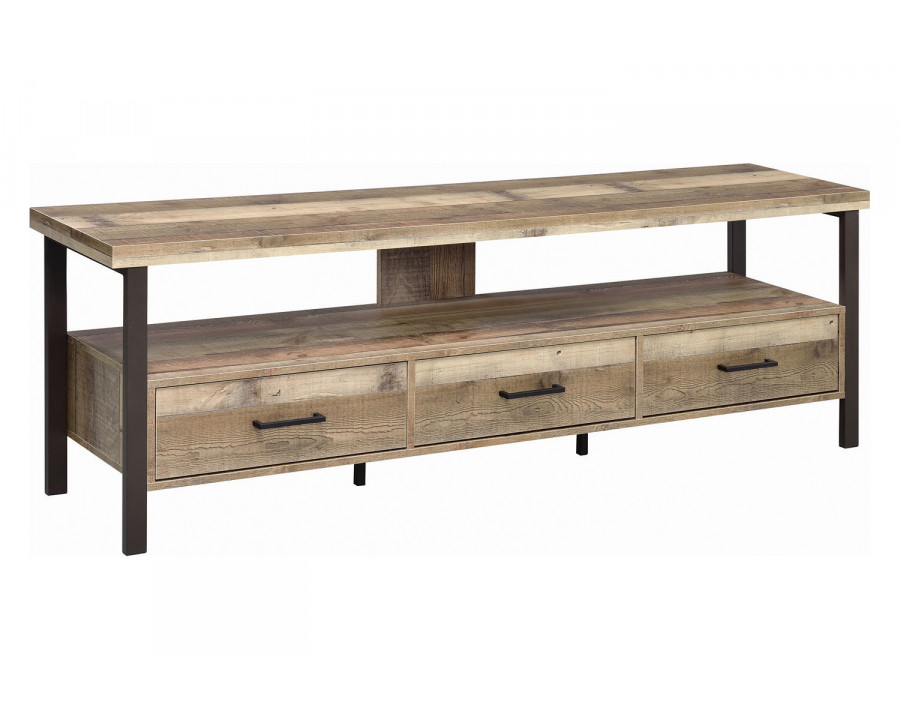 Coaster 71" 3-Drawer TV Console - Weathered Pine