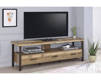 Coaster 71" 3-Drawer TV Console - Weathered Pine