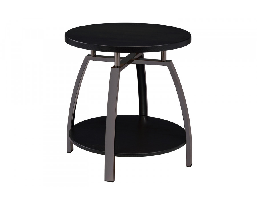 Coaster - Round End Table Dark in Dark Gray/Black Nickel